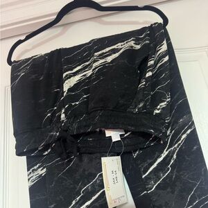 Black and White Marble Print Joggers LULAROE JAX M